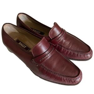 Bally Dalton Cordovan Leather Slip On Penny Loafer Burgundy Red 9.5 M Men